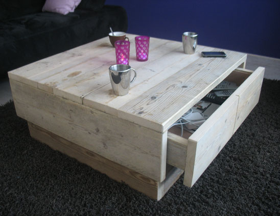 Steigerhouten salontafel Herford Stoere aanbieding!