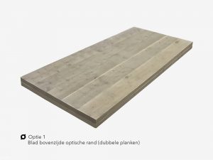 Steigerhouten tafelblad optie 1 optisch dik