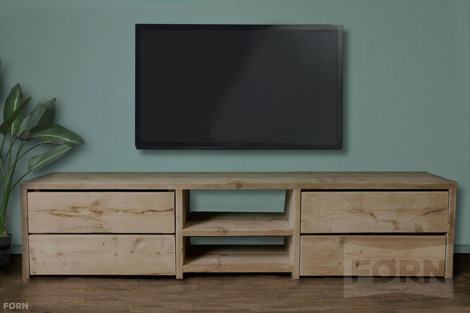 Polair motief verdwijnen Steigerhouten TV-meubel met laden | TV-kasten