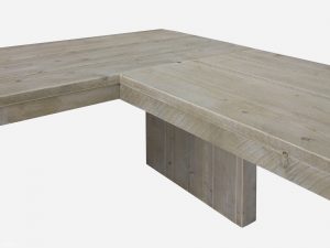 steigerhouten hoekbureau valencia detail