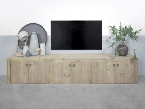 steigerhouten tvmeubel Elzas sfeerfoto