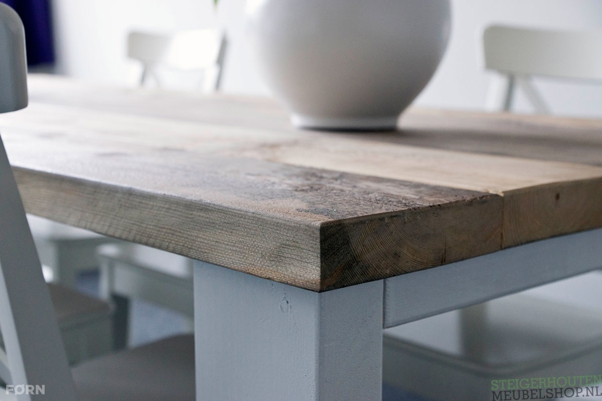 Steigerhouten tafel met dikke planken millau