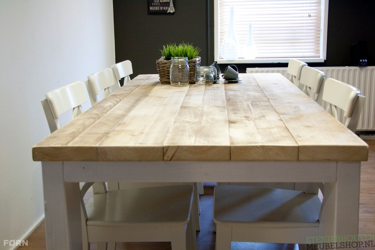 Steigerhouten tafel met dikke planken millau