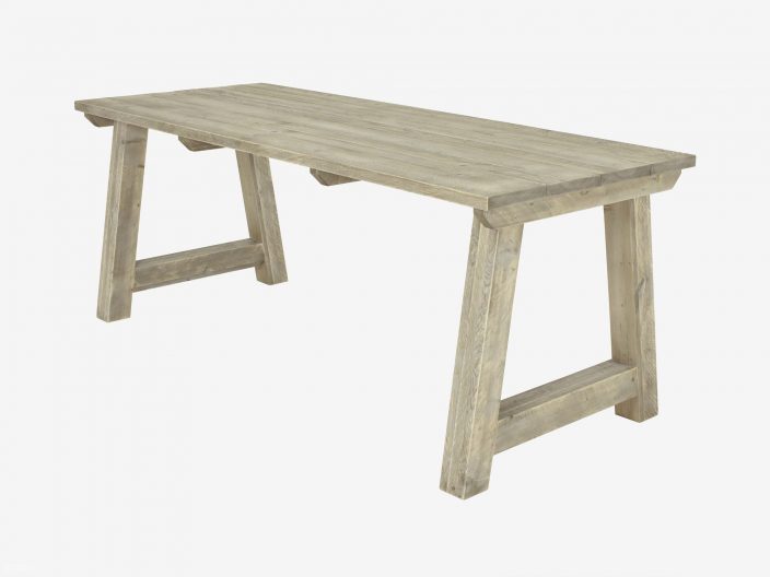 Steigerhouten tafel Ystad witte achtergrond