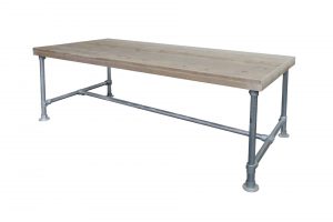 Steigerhouten tafel met steigerbuis onderstel