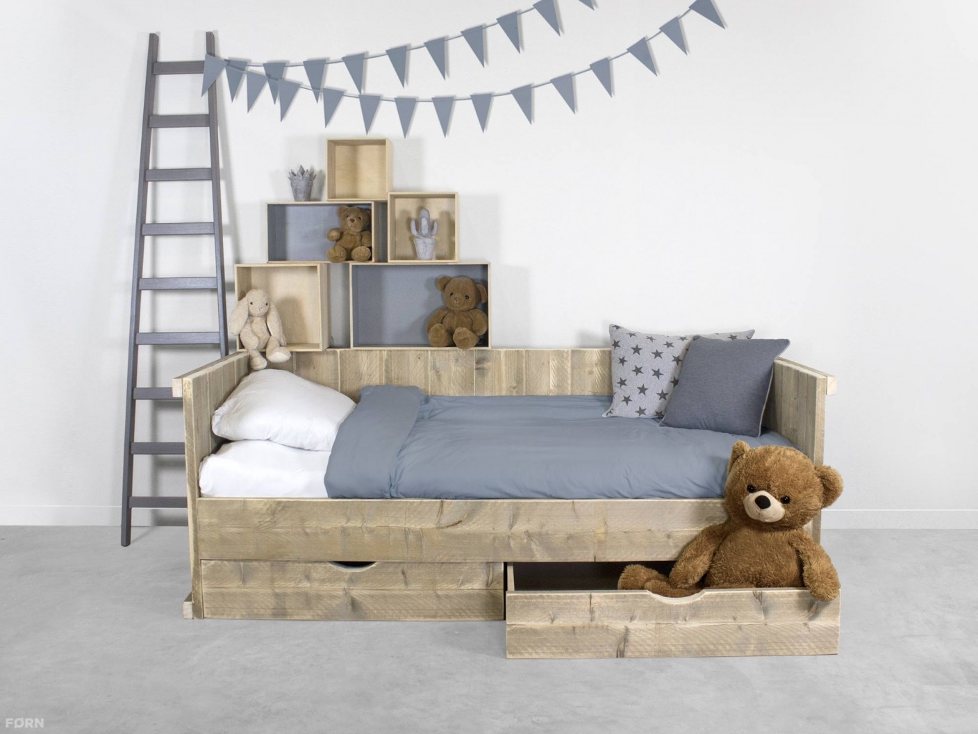 Steigerhouten kajuitbed Steigerhouten kinderbedden