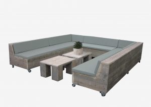 Steigerhouten Loungeset op maat gemaakt Newport