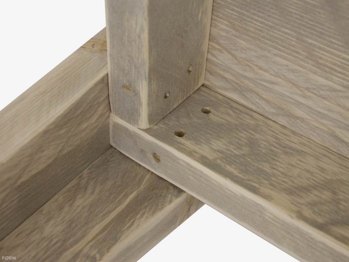 steigerhouten salontafel bent detail