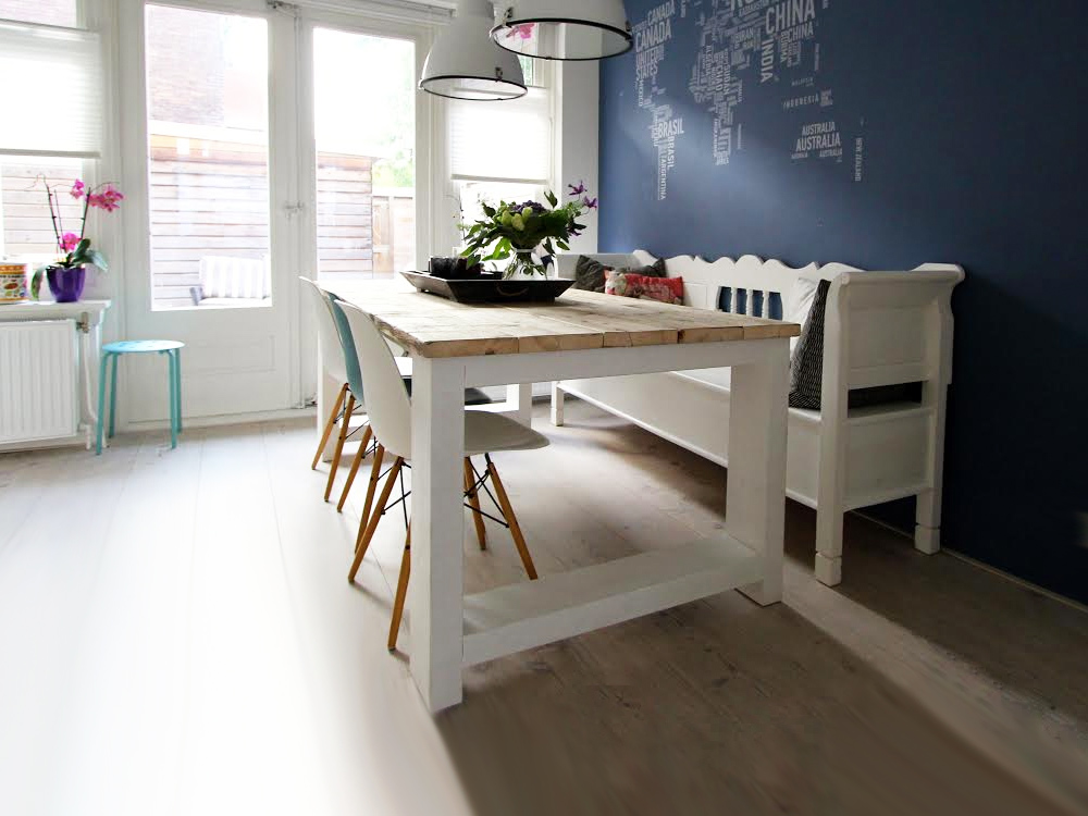 Steigerhouten tafel met dikke planken millau