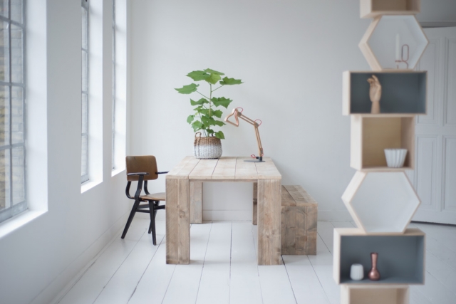 Steigerhout tafel dikke poten