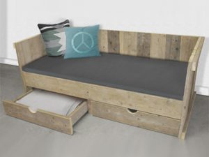 Ongebruikt Steigerhouten bed met lades | SteigerhoutenMeubelshop.nl HJ-57