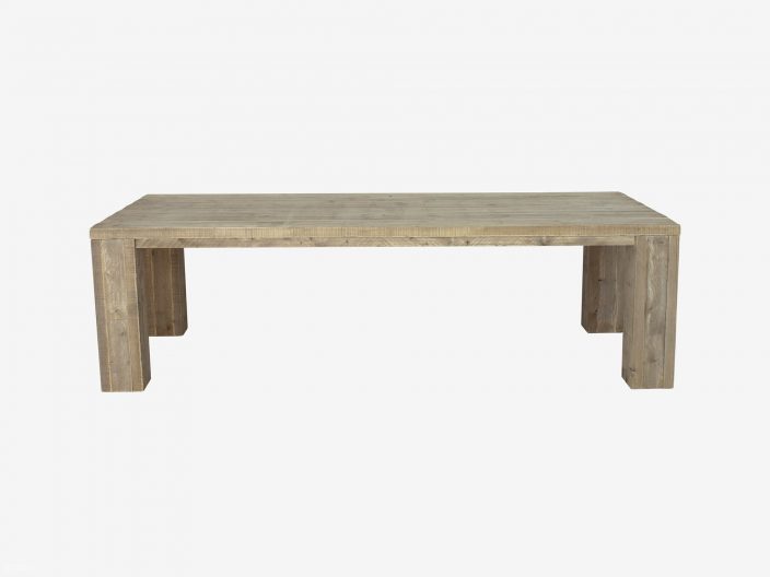 Steigerhouten tafel kollmar met witte achtergrond