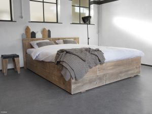 Steigerhouten bed Anemone