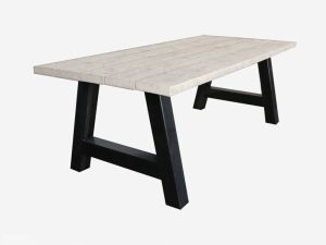 Industriele tafel A-poot white wash