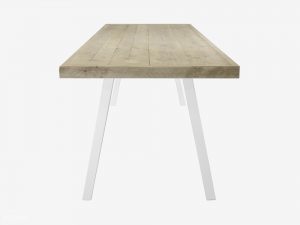 steigerhouten tafel ella stalen wit onderstel