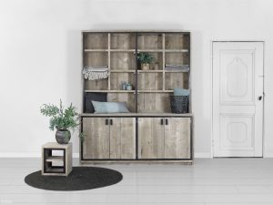Industriële buffetkast met steigerhout en staal Ben
