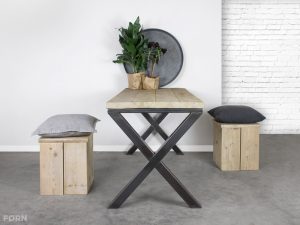 Industriele tafel bureau stalen kruis poot