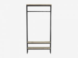 industriele kapstok garderobe kast witte achtergrond