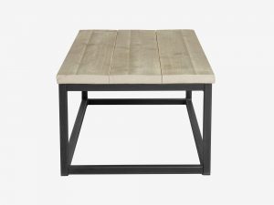 Industriele salontafel Steff staal en steigerhout witte achtergrond1