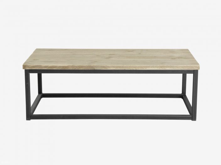 Industriele salontafel Steff staal en steigerhout witte achtergrond2