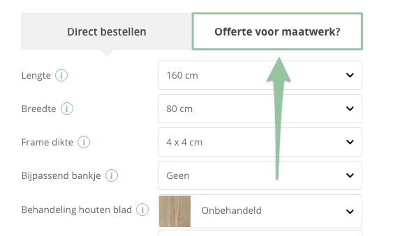 Maatwerk offerte steigerhouten meubel