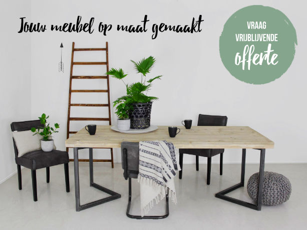 Industriele eettafel op maat gemaakt