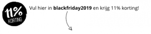 11% korting bij code blackfriday2019