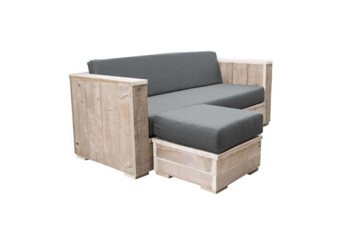 Steigerhouten Loungebank met Hocker Siena