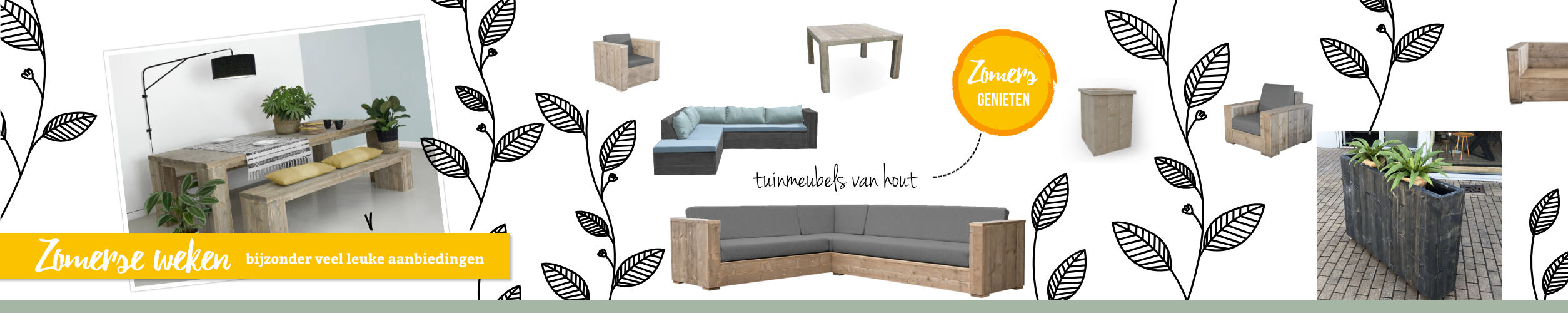 Steigerhouten meubelen, tuinmeubels, loungebanken - Zuid Holland