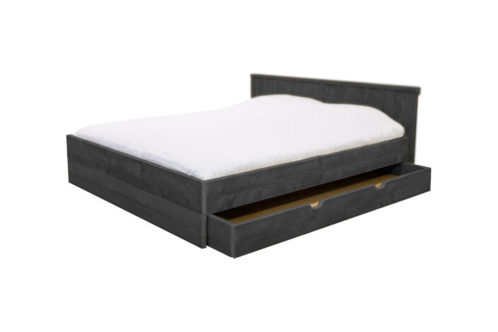 Blackwash bed steigerhout Flora met la