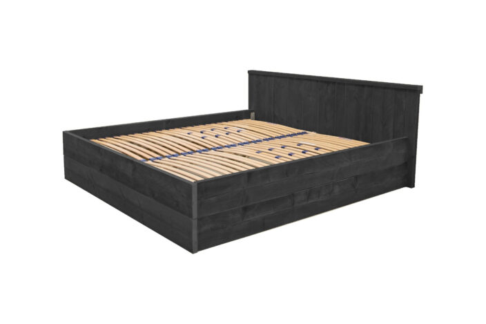 Blackwash bed steigerhout noa