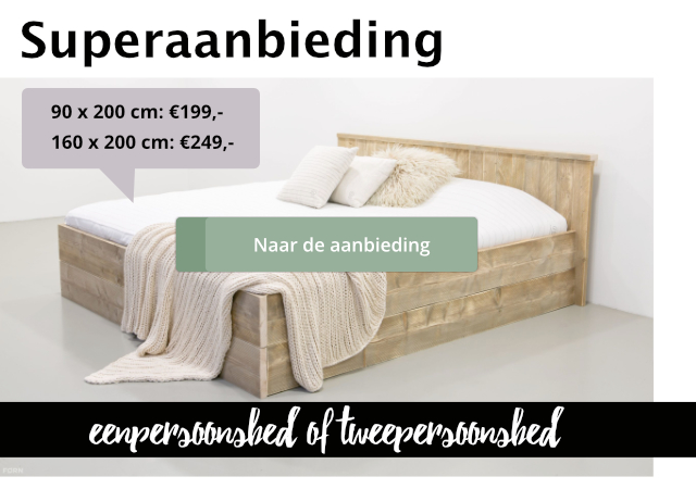 steigerhouten bed 160 x 200cm 249 euro